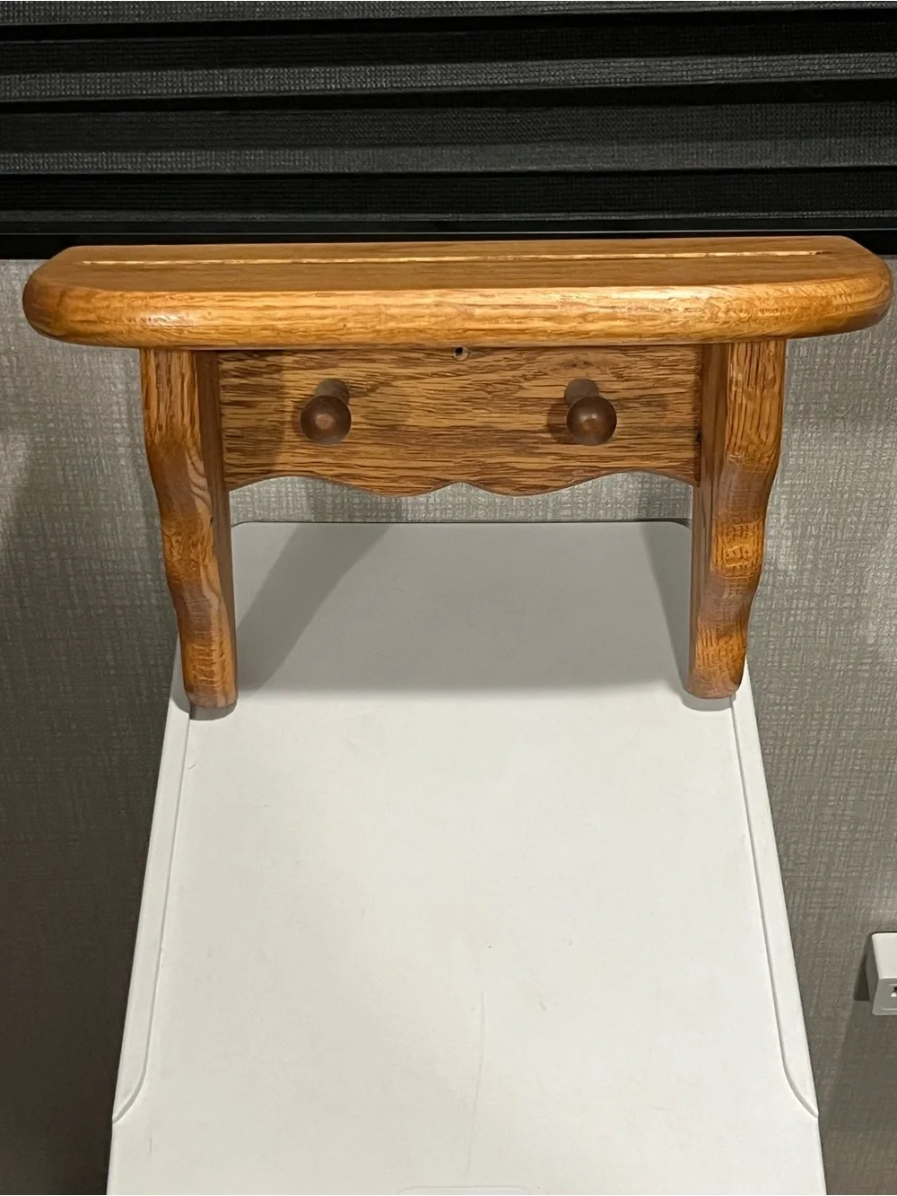 Rustic Oak Wall Shelf in Honey Brown